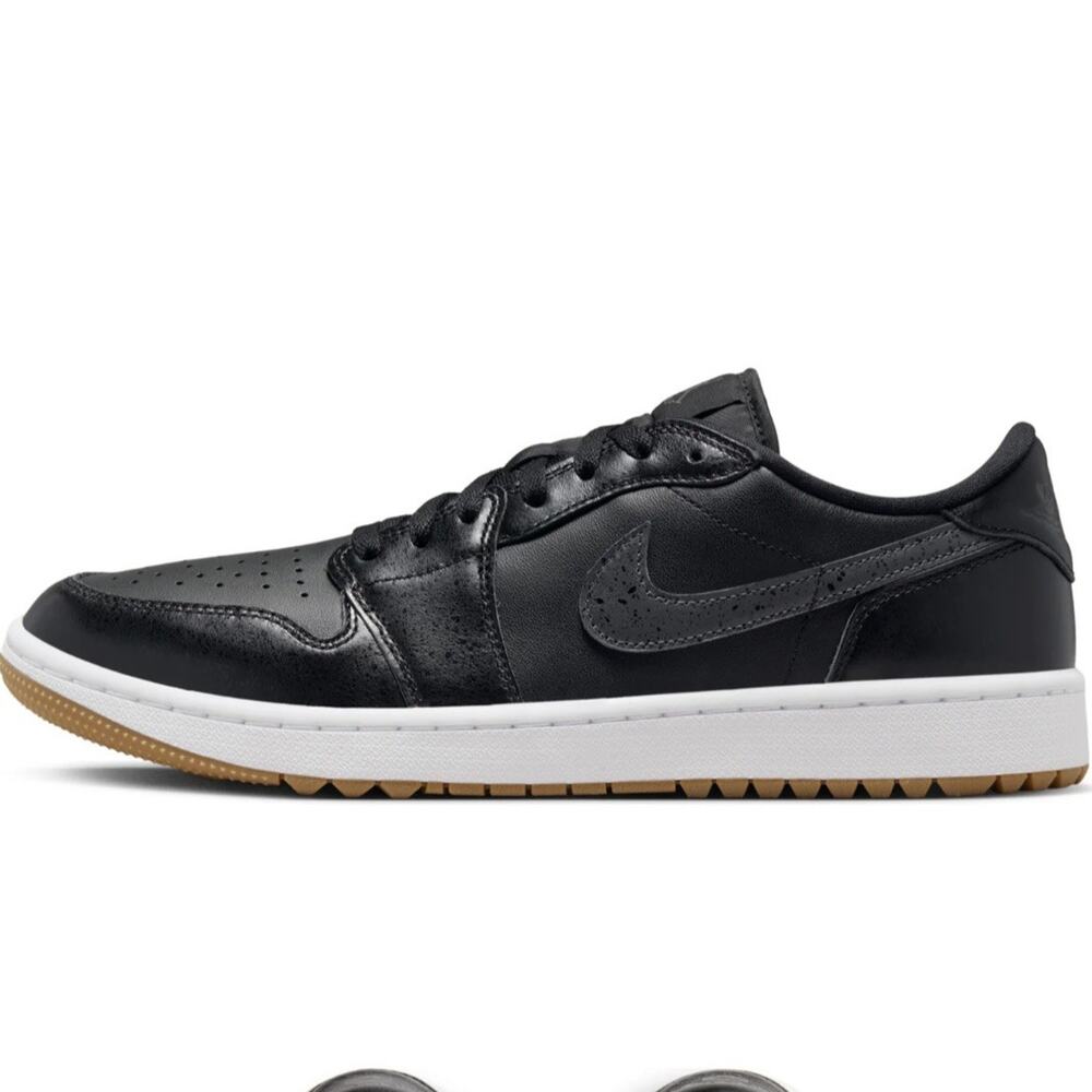 [MENS 8] Nike Air Jordan Retro 1 Low Golf Spikeless Black Gum DD9315-005